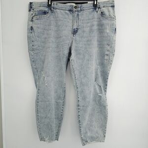 NWT Sonoma 26W Plus Size  Skinny  Blue Denim High-riser Destressed Jean